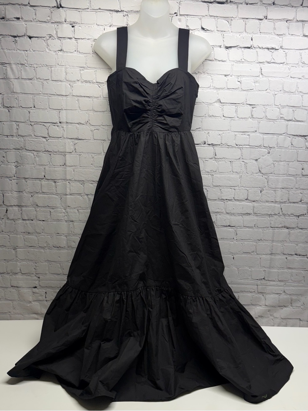 A.L.C. Black Ruched Bust Maxi Dress with Tiered Hem size 6 nwot - Picture 3 of 13